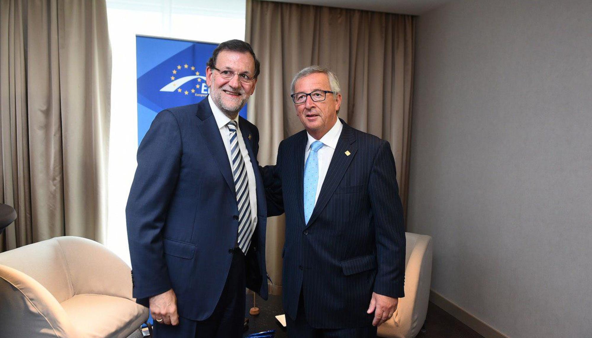 Juncker y Rajoy en una reunión en Bruselas